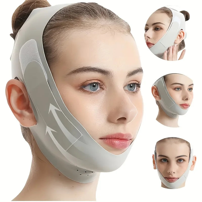 Overnight Face Lift Band with Graphene Fiber - Double Chin Reducer & Jawline Definer, Washable Reusable Beauty Strap 5 Sizes LadyShow.Store