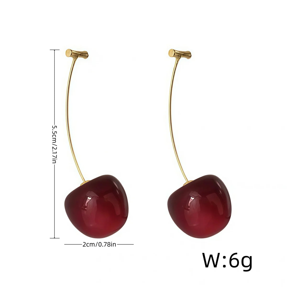 Cherry Earrings for Women Fun Fruit Drop Dangle Earrings Cute 3D Red Jewelry Unique Fruit Charm Jewelry Gifts Pi-Mart