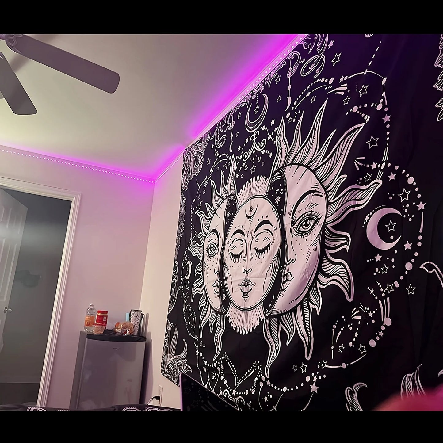 1pcS75*58cm Sun Moon Horoscope Divination Printed Tapestry Home DecorTapestry Wall Decor Pi-Mart