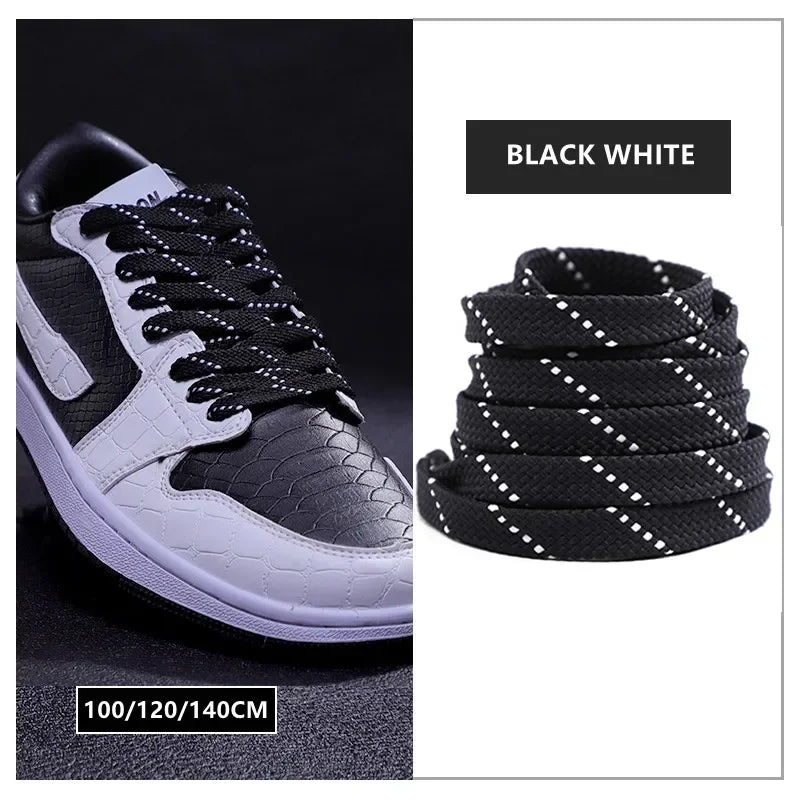 Classic Shoelaces for Sneakers Flat Mixed-colors Shoe laces AF1/AJ Shoelace Elastic Laces Shoes 100/120/140CM Strings 1Pair Pi-Mart