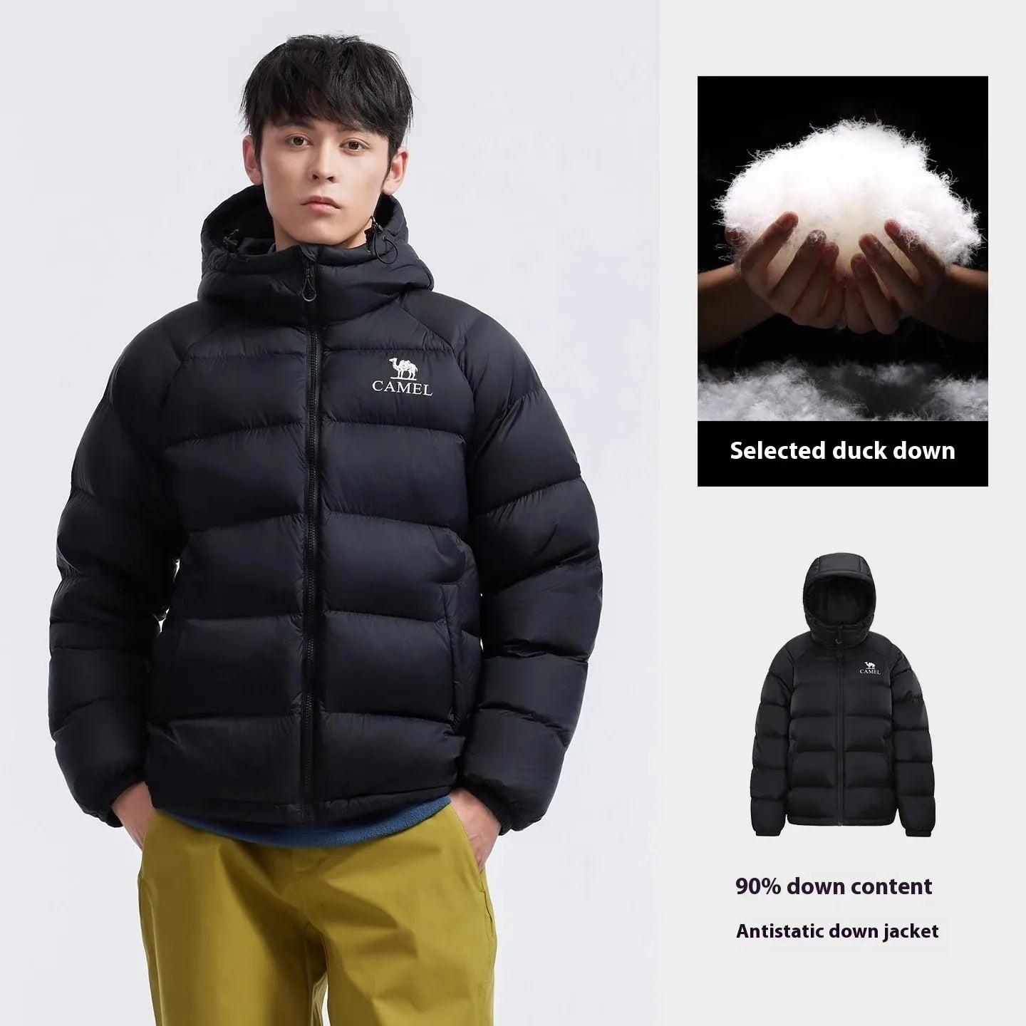 GOLDEN CAMEL Outdoor Down Jackets Unisex Women's Winter Coats High-loft Windproof Warm Duck Down Padding Puffer Jacket Camping LadyShow.Store