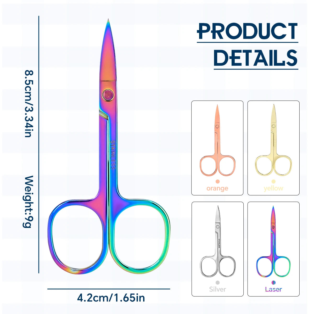 1 PCS Multi-purpose Small Beard Scissors Eyebrow Scissors Colorful Trimming Tool for Nails & Cuticle Pi-Mart