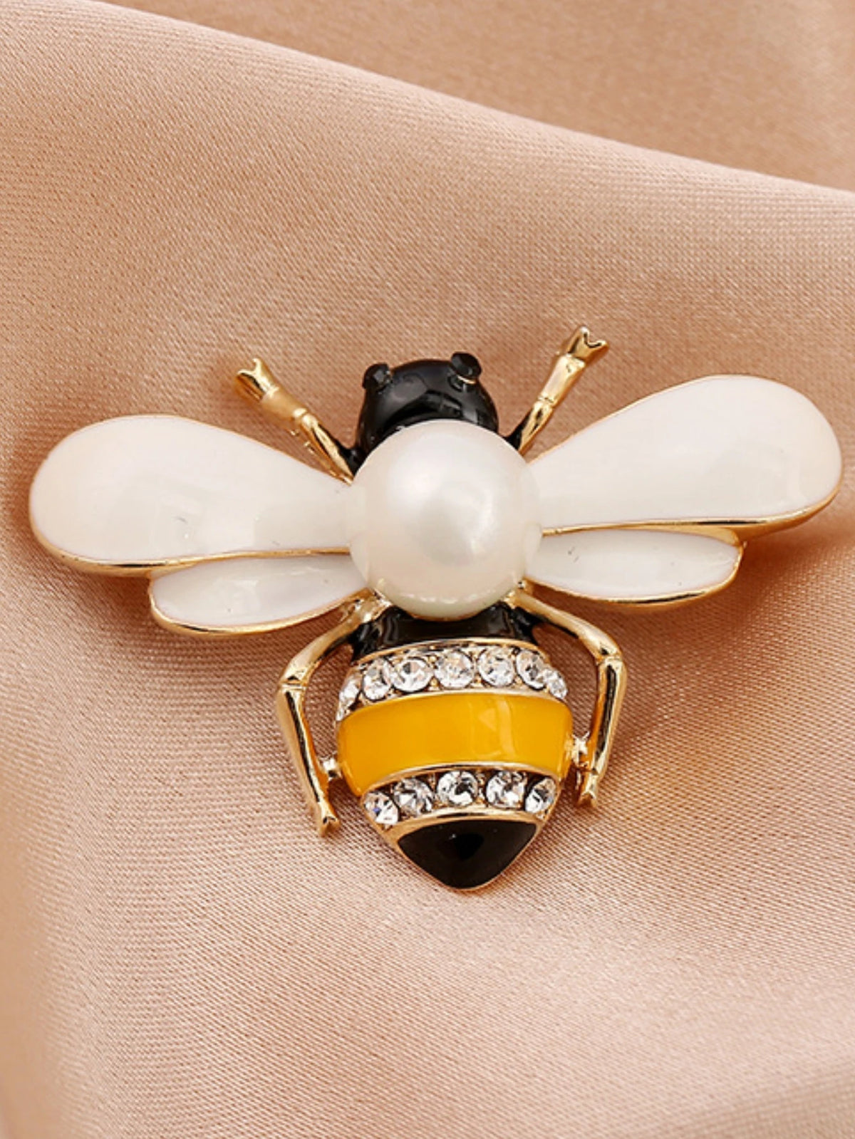 1PC Women's Fashion Trend Personalized Imitation Pearl Bee Brooch Pin Jewelry Suitable for Outdoor Dating, Party, Festival Gifts Pi-Mart