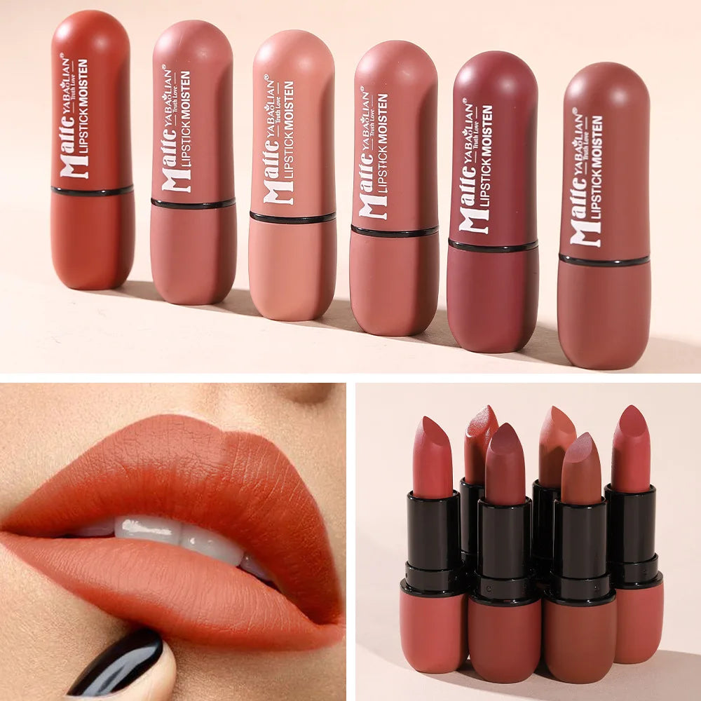 Matte Lipstick Long-Lasting Waterproof Classic High Pigment Velvet Topcoat Lip Cosmetics Pi-Mart