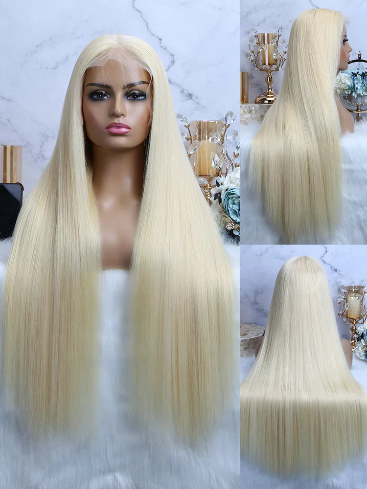 613 Human Hair Wig Vietnamese Raw Straight Hd Lace Frontal Wigs 13x4 13x6 360 Blonde Lace Front Human Hair Wig 180% 210% Density LadyShow.Store
