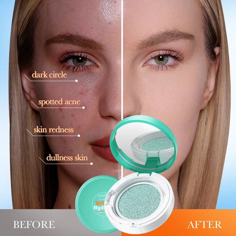 SADOER Air Cushion Whitening Hydrating Barrier Concealer BB Cream Brighten Moisturizing Sunscreen SPF60+ Anti-sunburn Makeup Tri Light Beauty