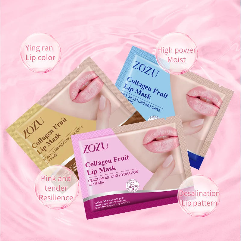 10pcs ZOZU Crystal Collagen Lip Mask Plump Lips Moisturizing Anti Wrinkles Nourishing Lip Patches Lips Plumper Skin Care Pi-Mart