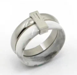 Stainless Steel Ring for Women Inlaid Zircon Rings Waterproof Romantic Fashion Jewelry Pi-Mart