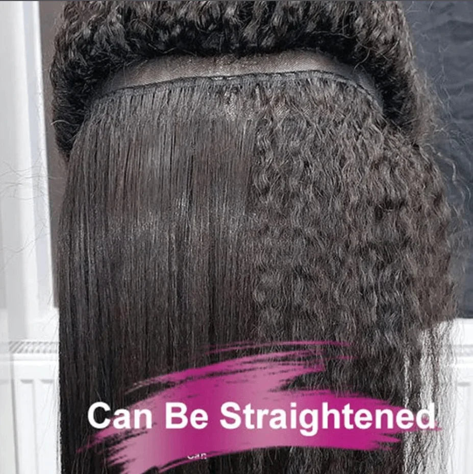 Kinky Straight Human Hair Wigs13x4 Glueless Wig 5x5 HD Lace Front Human Hair Wigs Yaki Straight Frontal Lace Wig for Black Women Ready to Go LadyShow.Store