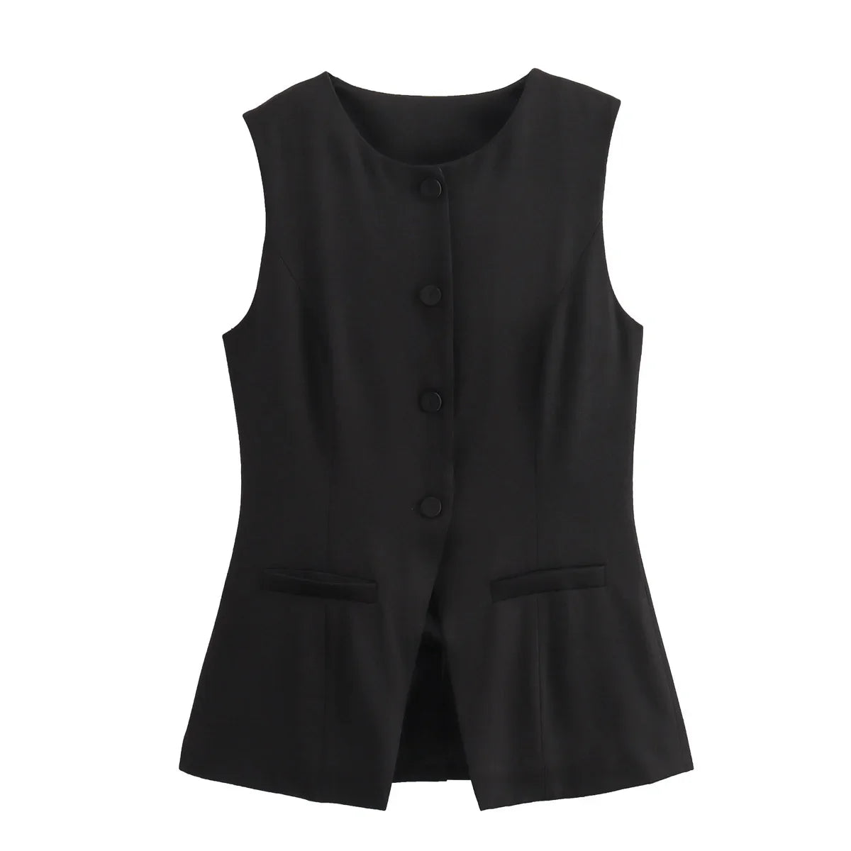 MUJER 2025 White Sleeveless Vest Women Button Summer Vests for Women Jacket Pink Vest Top Women Streetwear Women's Tailored Vest LadyShow.Store