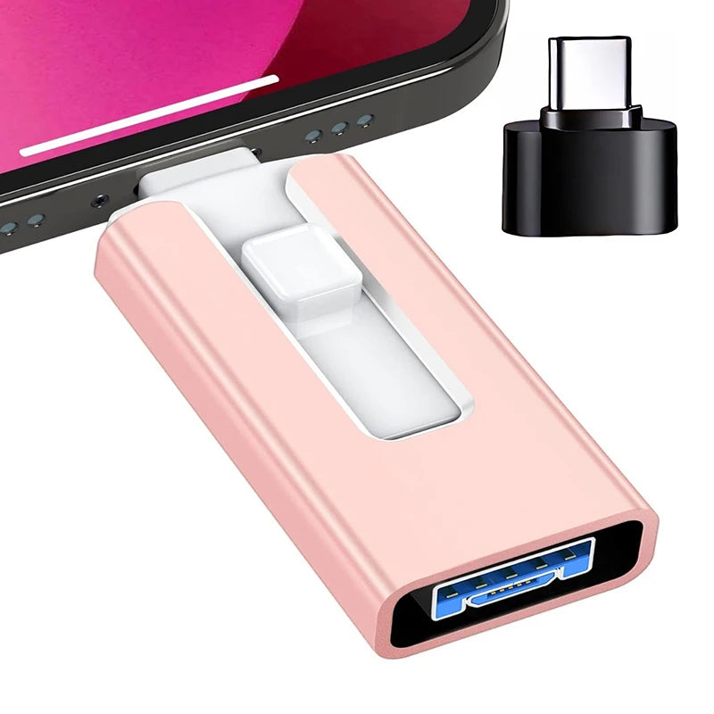 4 In1 OTG Micro USB 3.0  Flash Drive  Dual purpose Android TYPE-C Pen Drive Mobile Micro USB Memory Stick Drive Free For iPhone Pi-Mart