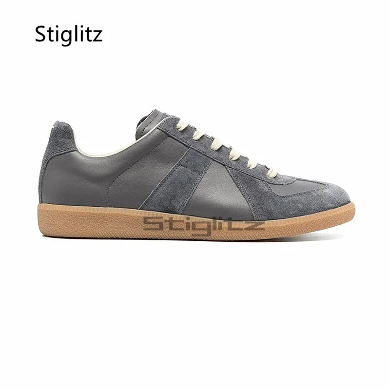 Sports Flat Casual Couple Shoes Men Women Classic Trendy Versatile Suede Leather Lace Up Sneakers Spring Autumn Training Shoes Pi-Mart