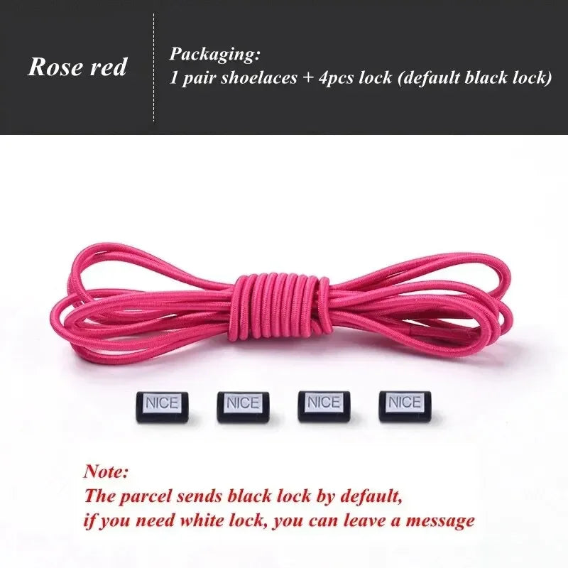 Fashion No Tie Shoelaces Elastic Laces Sneakers Flat Shoe Laces Without Ties Kids Adult Quick Shoelace One Size Fits All Shoes Pi-Mart