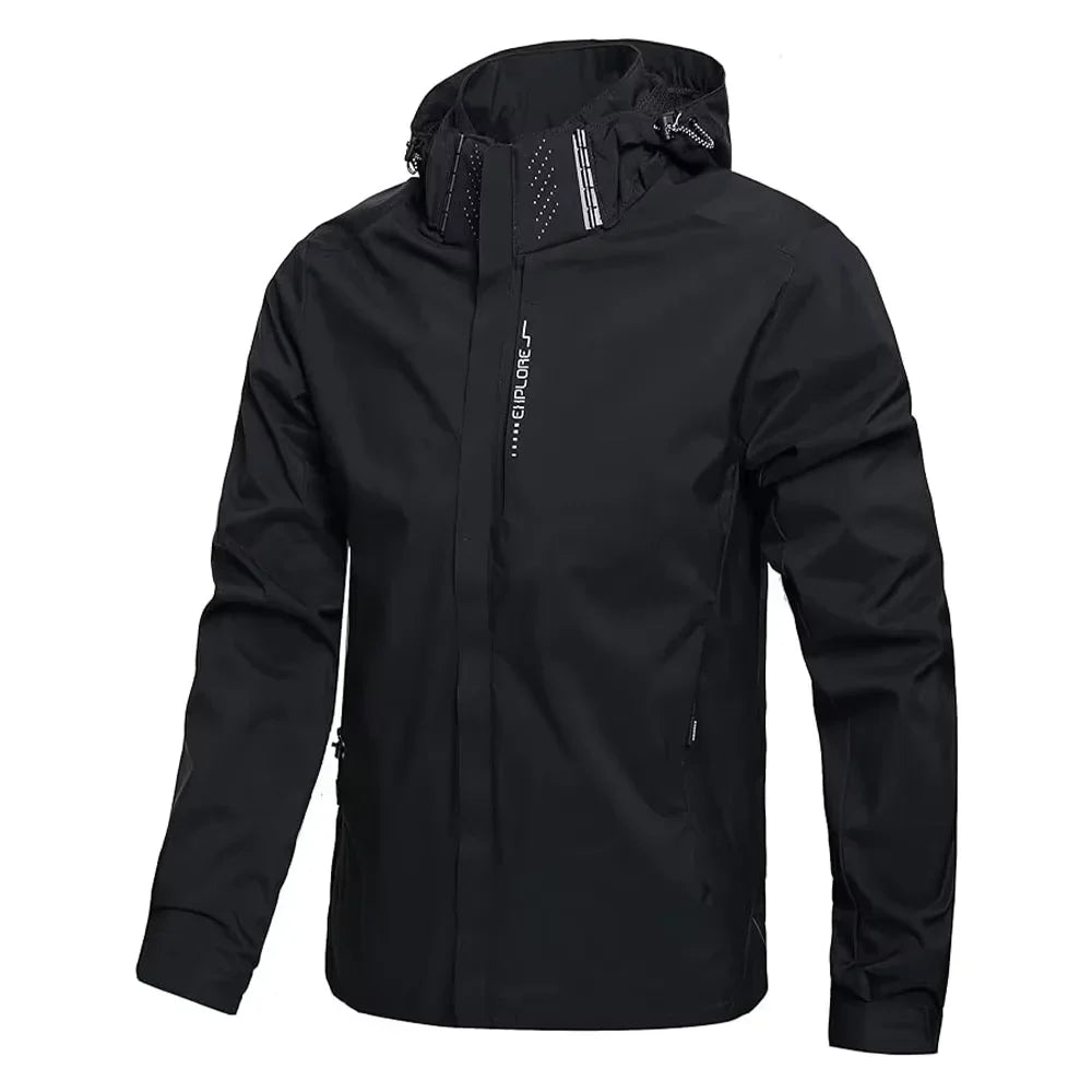 Chubasquero impermeable para exteriores para hombre, abrigo ligero para ciclismo con capucha, ropa de calle, chaqueta a prueba d LadyShow.Store