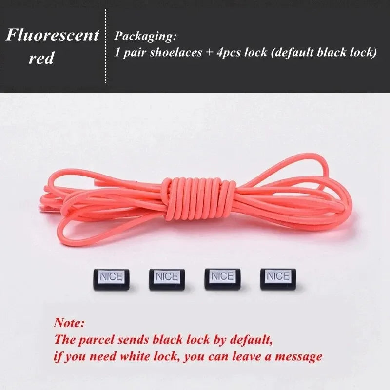 Fashion No Tie Shoelaces Elastic Laces Sneakers Flat Shoe Laces Without Ties Kids Adult Quick Shoelace One Size Fits All Shoes Pi-Mart