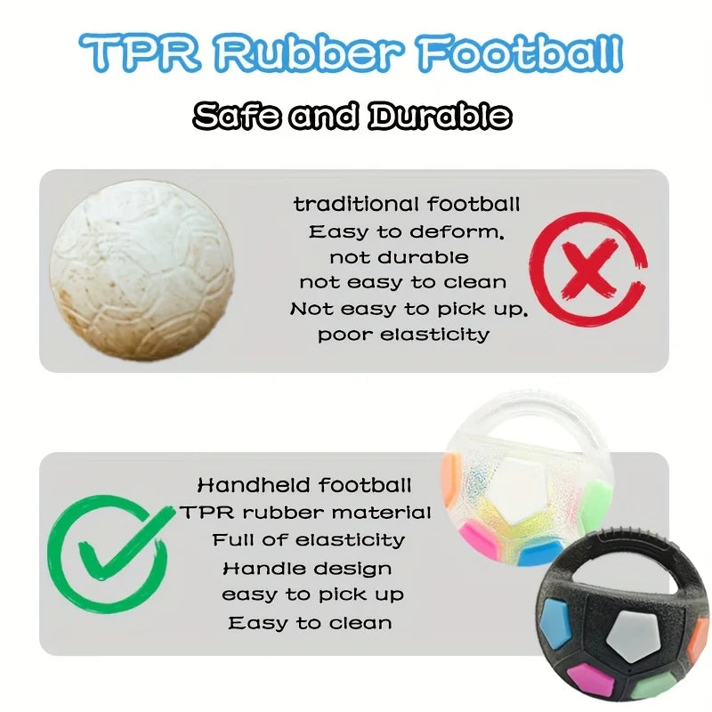 Soccer Ball Pet Vocal Toy, Durable TPR Material, Dog Toy With Carrying Handle, Suitable for Throwing , Interactive Pet Toy Pi-Mart