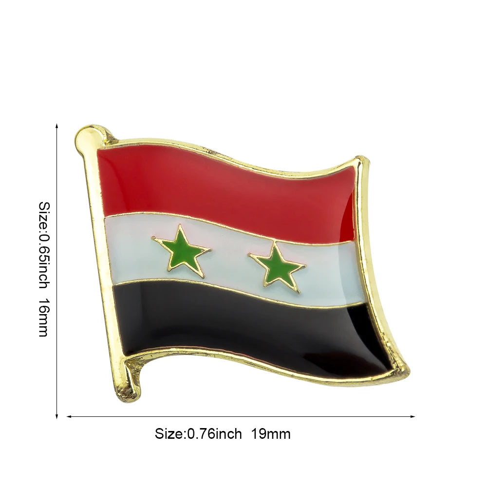 Syria Flag Badge Brooch Natinal Lapel Pins Flag Lapel Pins Country Flag Badge Pi-Mart