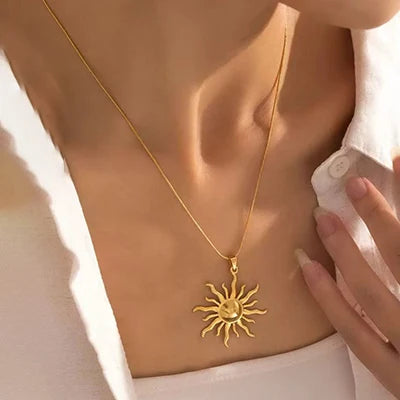 GANEMLY 316l Stainless Steel Luxury Bling Cubic Zirconia Eye Droplets Pendant Necklace Women Chic Romantic Waterproof Jewelry Pi-Mart
