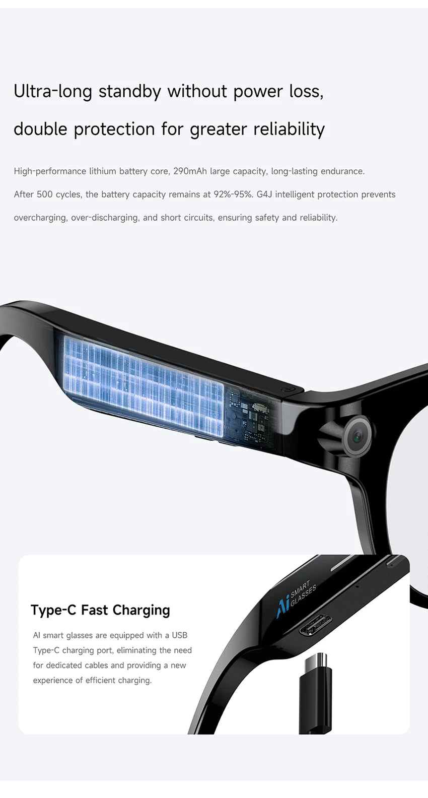 Lenovo 2026 New 8K AI Translation AI Smart Glasses Bluetooth Calling Music Player Camera Control Anti Blue Light Sunglasses Pi-Mart