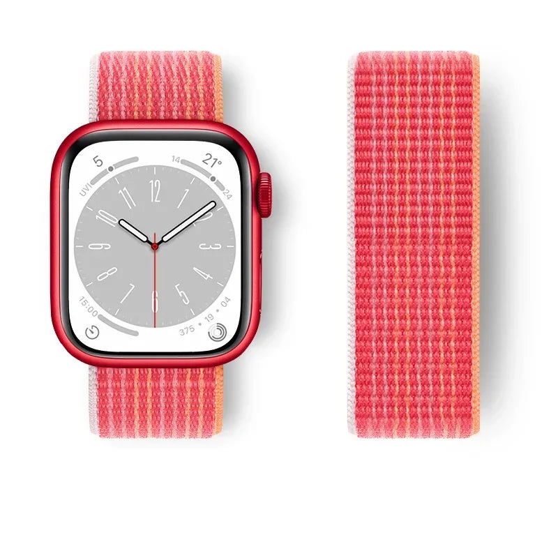 Nylon Sport loop Strap For Apple Watch Band 44mm 42/40mm 45mm  38/41mm pride Bracelet iwatch Ultra2 49mm Series 9 8 se 7 6 5 4 3 LadyShow.Store
