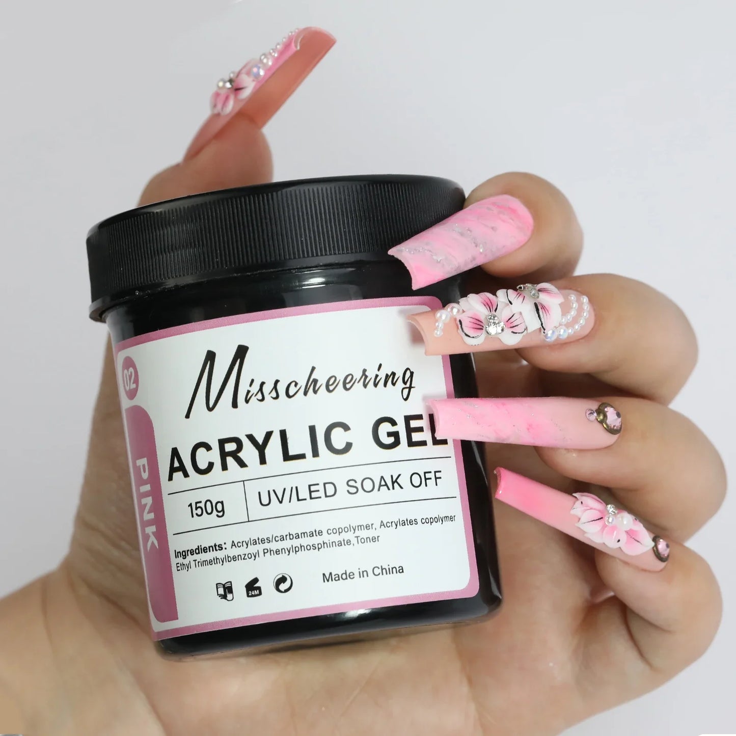 150g Transparent Nail Extension Gel Jelly White Light Pink Acrylic Nail Art UV LED Gel Semi Permanent Varnish Extension Tool Tri Light Beauty