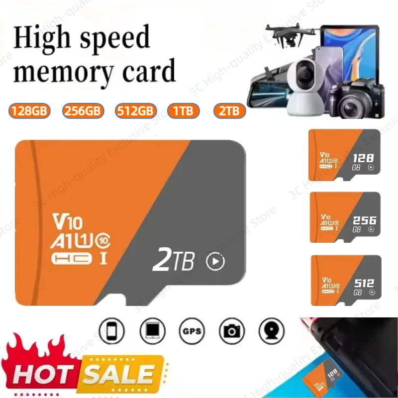 2TB TF SD Card Memory Card High Speed TF/SD 128GB 256GB 512GB 1TB Mini Memory Card Class 10 For Camera/Phone/Computer 2026 Pi-Mart