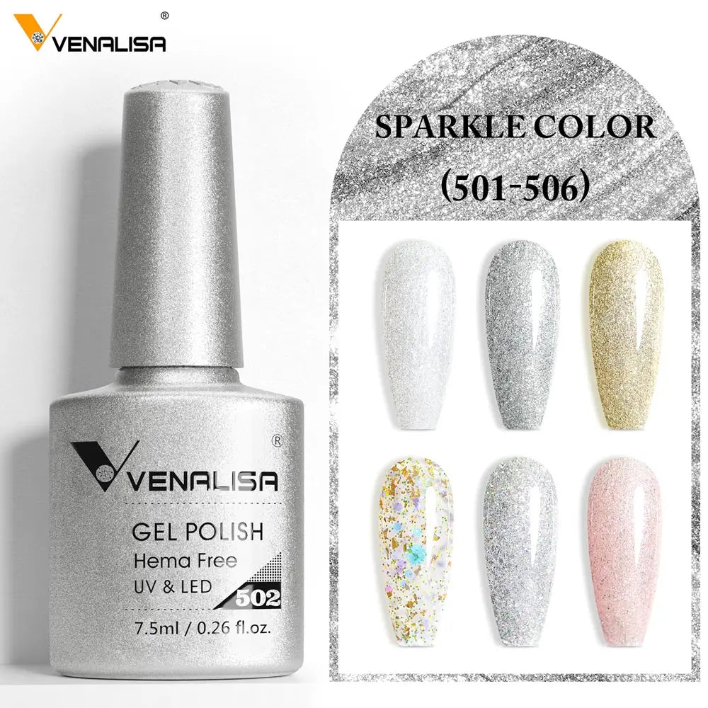 Venalisa HEMA TPO FREE Nail Gel Polish Glitter Gorgeous Full Coverage Soak Off UV LED French Nail Jelly Pink Nude Collection Tri Light Beauty