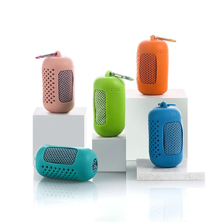 Cooling Towel with Portable Capsule Case Quick Dry Instant Cooling Sports Gym Running Fitness Travel Ice Towel for Men Women Pi-Mart