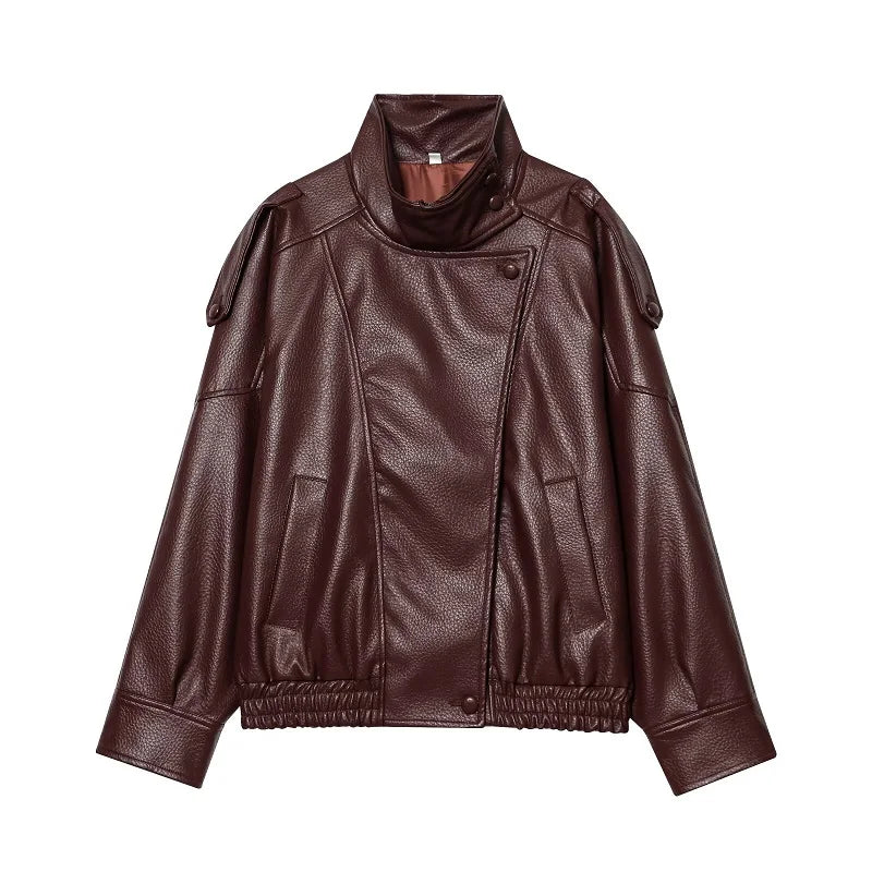 MUJER Faux Leather Jackets for Women Oversize Women's Bomber Jacket Fashion Winter Womens Coats Outerwears Demi-season Jackets LadyShow.Store