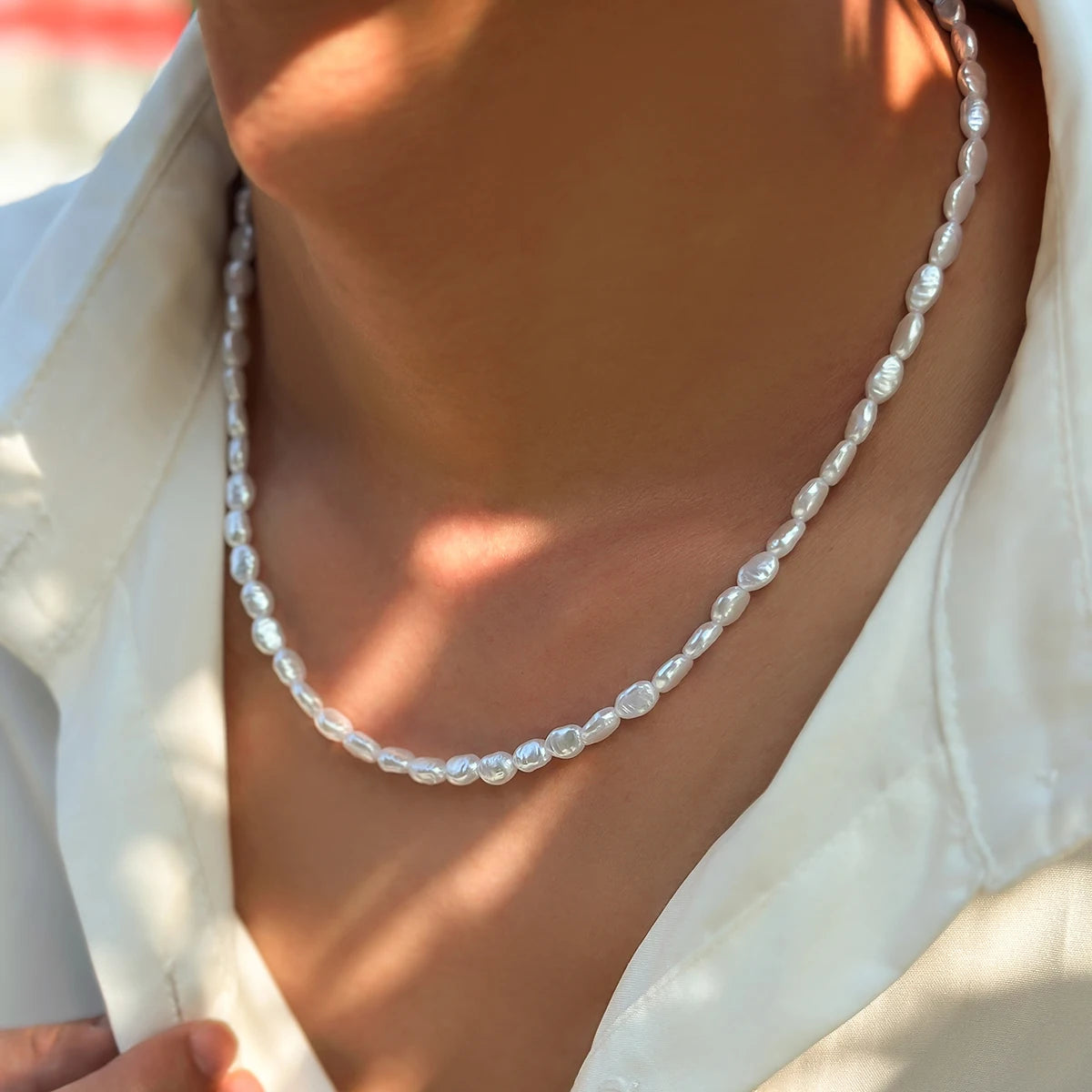 New Fashion Simple Faux Pearl Choker Necklace for Women Vintage Elegant Beaded Temperament Necklace Wedding Party Jewelry Gifts Pi-Mart