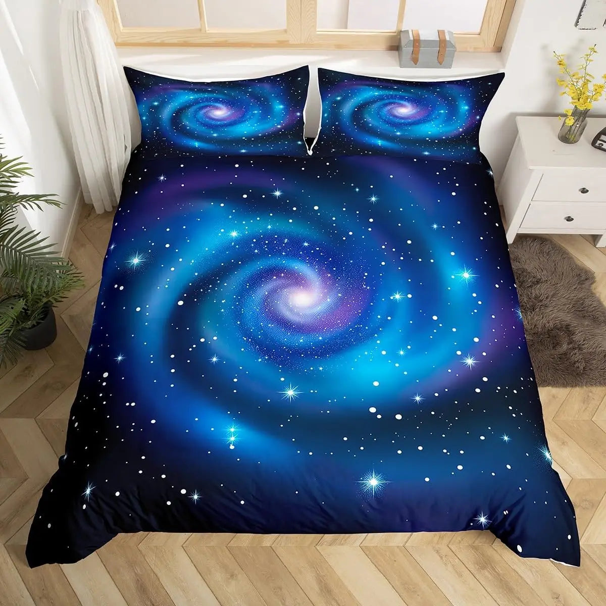 Galaxy Duvet Cover Starry Sky Bedding Set Twin Full Queen King Mysterious Outer Space Comforter Cover For Boys Girl Room Dorm Pi-Mart