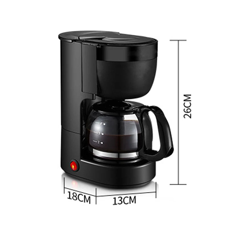 110V Automatic Electric Espresso Coffee Maker Cafe Drip American Latte Coffee Brewing Machine Household Mini Glass Boiler Teapot Pi-Mart