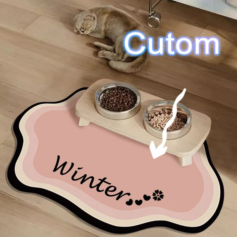  Custom Pet Feeding Mat Cute Shape Dog Diatom Mud Floor Mat Non-Slip Waterproof Home Decoration Dog Feeding Pad Pi-Mart