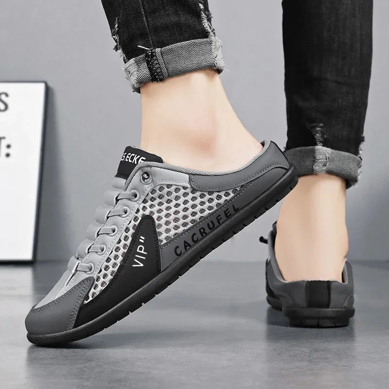 Men's Fashion Soft-soled Half Slippers Summer Men Trendy Bottom Casual Shoes Soft Sole Sneakers Zapatos De Hombre Plus Size 48 Pi-Mart