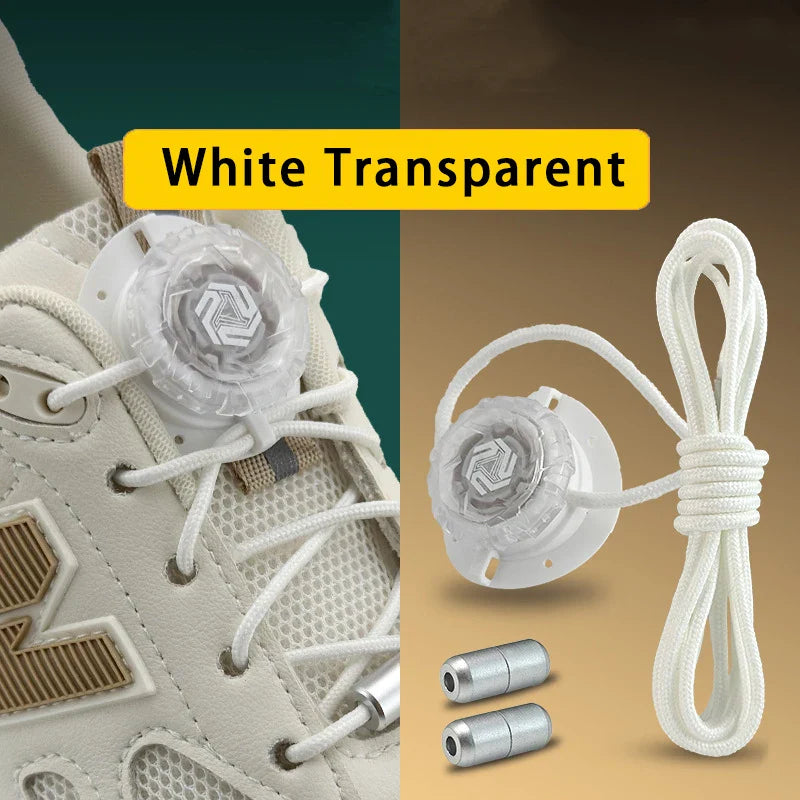 Fashion Swivel Buckle Laces Automatic Shoelace Without ties Kids Adult Sneakers No Tie Shoe laces Shoe accessories 1Pair/2Pair LadyShow.Store