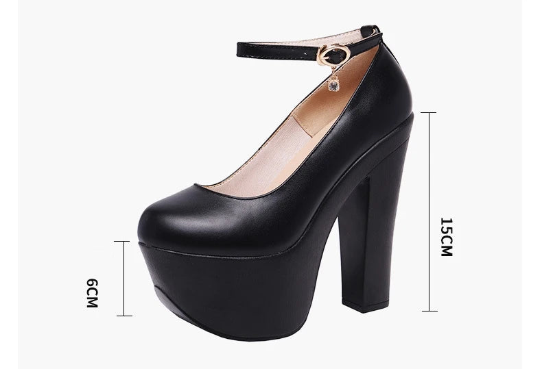 15cm Small Size 32-43 Thick Bottom Gold Red Wedding Shoes Women Platform Pumps 2026 Fall Block Super High Heels Shoes Model Pi-Mart