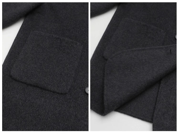 CHIC VEN New Women Woolen Coat Loose Solid Mid-length Double-sided Oversized Office Ladies Jackets Outerwear Autumn Winter 2026 Pi-Mart