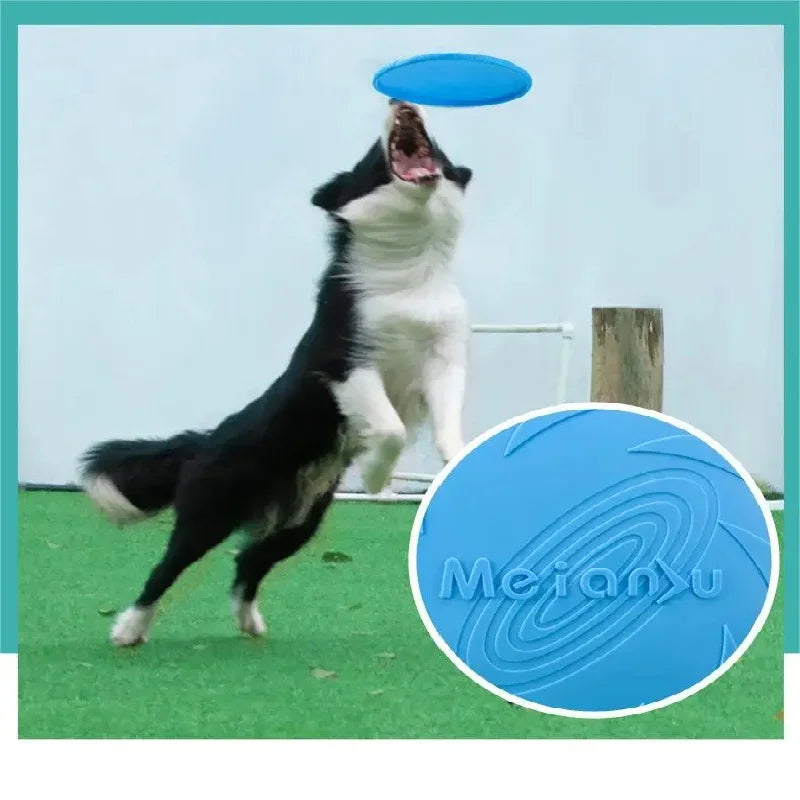 Pet Dog Flying Disk Toy Silicone Material Environmentally Friendly Anti-Chew Dog Puppy Interactive Training Pet Supplies E2 Pi-Mart