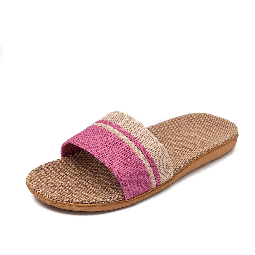 Summer Women Slippers Anti-Slip Home Slippers Lightweight Shoes Women Indoor Linen Slippers Soft Shoes LadyShow.Store