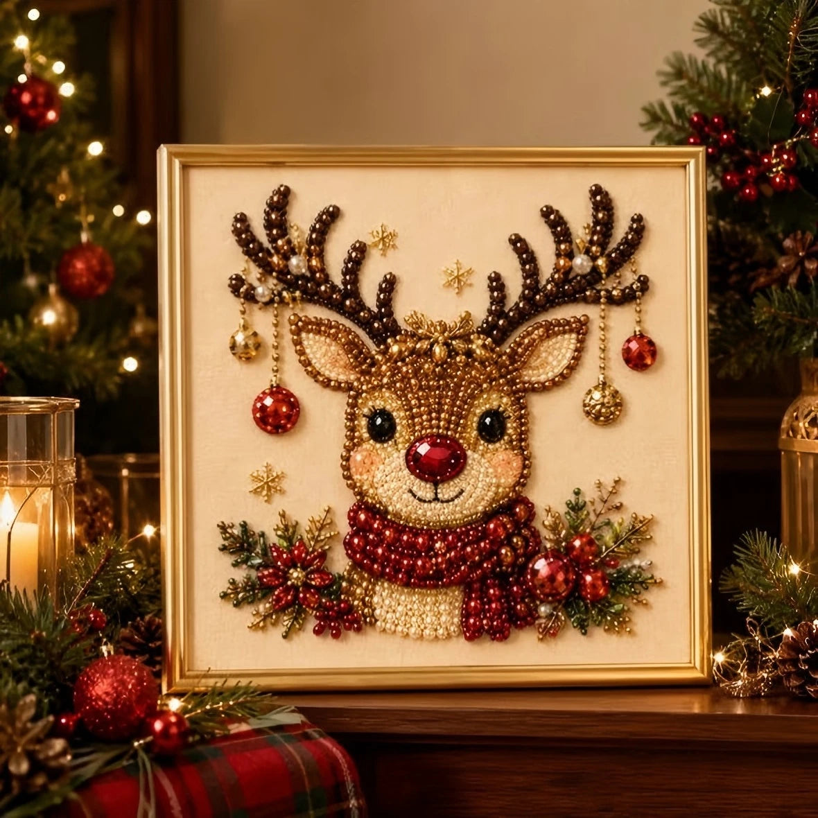 Originality Diamond-Painting Kit Holiday Pearl Diamond-Painting Art DIY Assembly Craft Activity Home Decor Christmas Gifts Pi-Mart