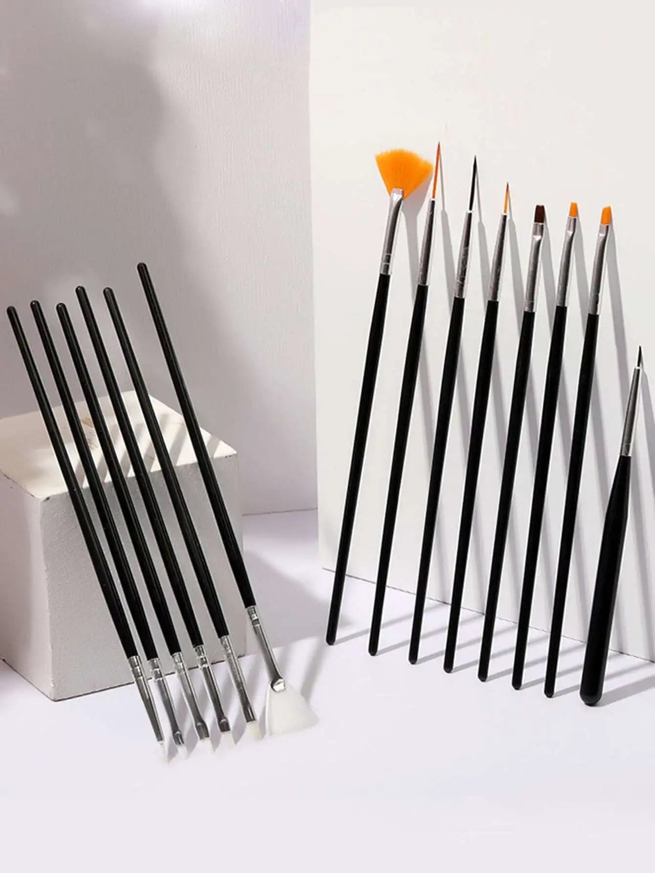 20Pcs Black Nail Art Brush Set Nail Gel Polish Painting Brush Drawing Pen Uv Gel Polish Nail Liner Brush And Nail Dotting Pen For Gel Polish Diy Manicure Salon At Home Tri Light Beauty