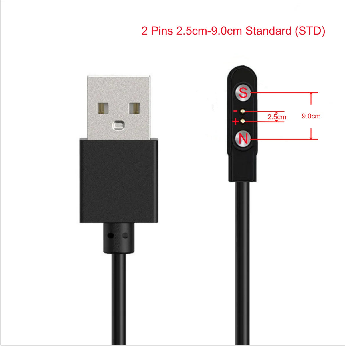 2Pin 4Pin 5Pin Magnetic Charging Cable USB to Pogo Pin for Smart Watch Earphone Wristband 60cm 5V Magnetic Dock Charger Adapter LadyShow.Store