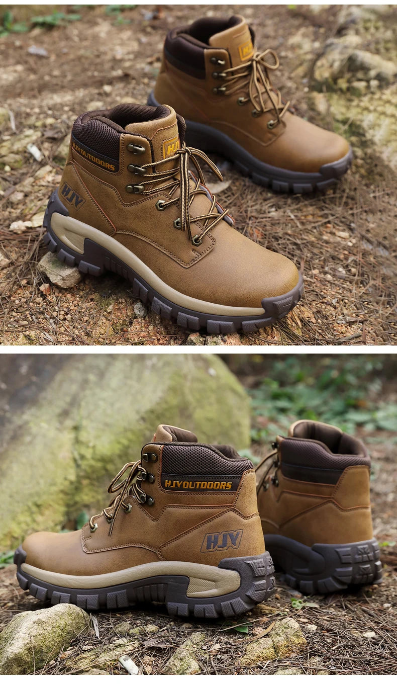 New Men's Boots Fashion Outdoor Boots Breathable Hiking Boots Autumn Shoes Sneakers Lightweight Non-slip Men Desert Ankle Boots Pi-Mart