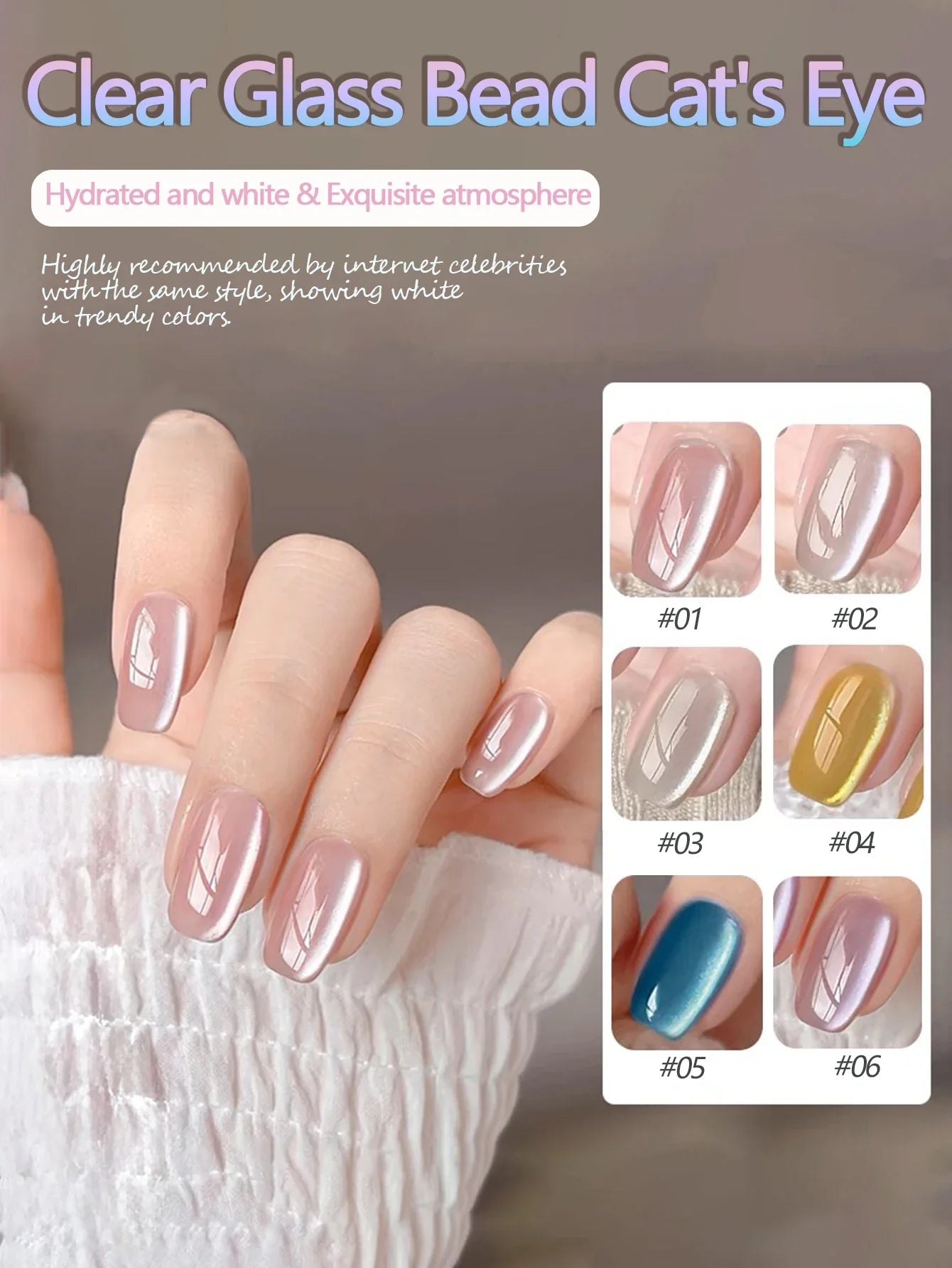 WS Black Glass Cat Magnetic Gel Nail Polish Punk Style Nail Art Manicure Varnis Semi Permanent Gel for Winter Nail Supplies Tri Light Beauty