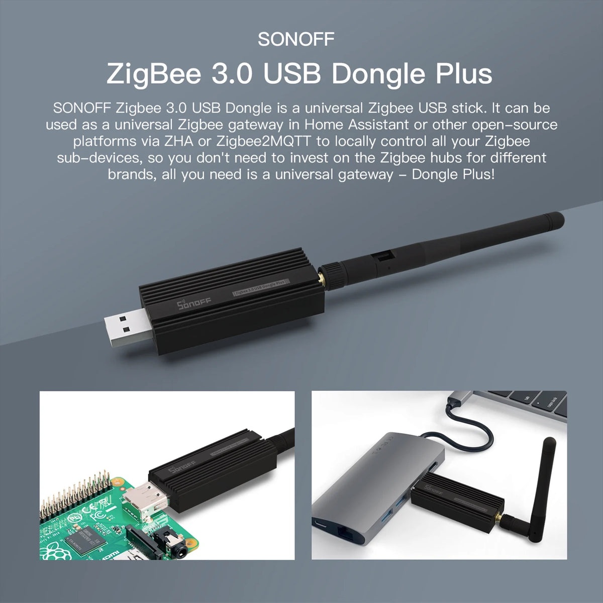 SONOFF ZB Dongle-P Zigbee 3.0 USB Dongle Plus Universal Zigbee Gateway Support via ZHA or Zigbee2MQTT Sonoff Zigbee Series Pi-Mart