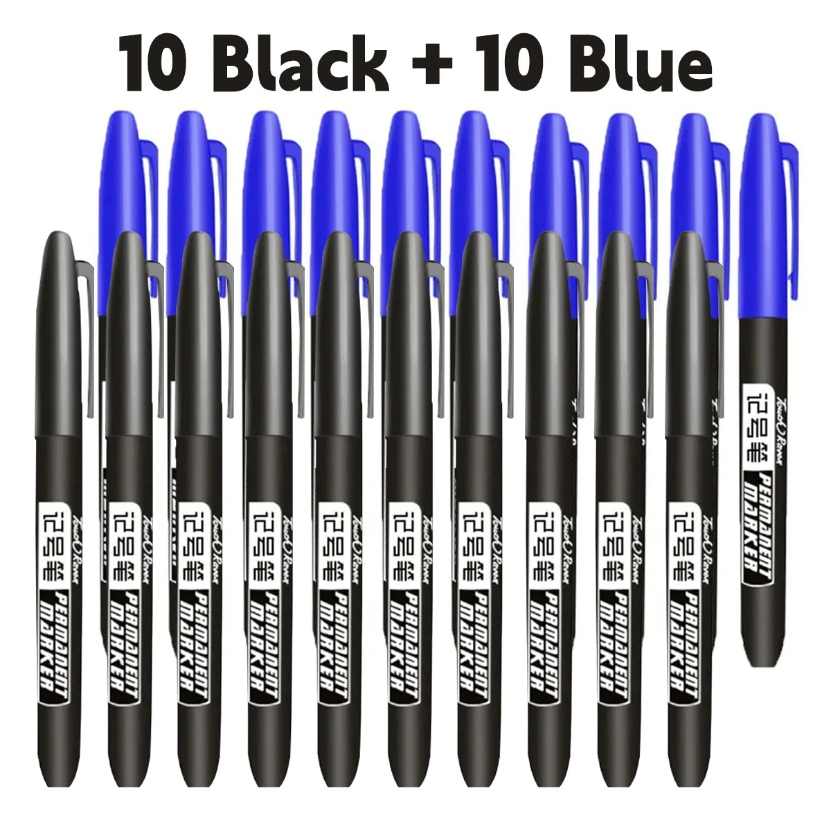 6 PCS Permanent Marker Pen Manga Drawing Markers Black Blue Red Waterproof Ink Sketch Pens Stationery Art School Supplies Pi-Mart