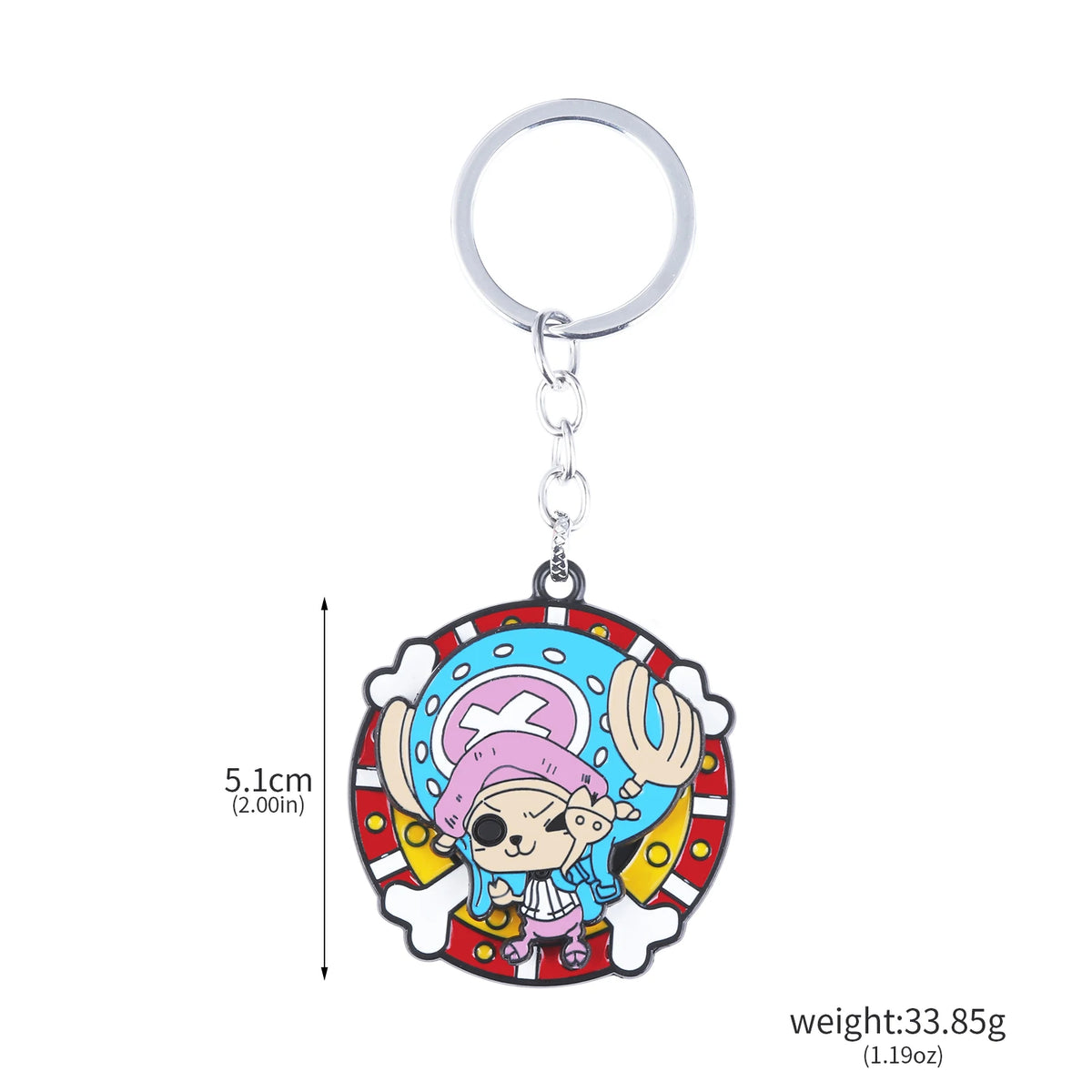 One Piece Luffy Straw Hat Keychain Rotatable Zoro Skull Metal Pendant Role-Playing Decorative Accessories Fan Jewelry Gift Pi-Mart