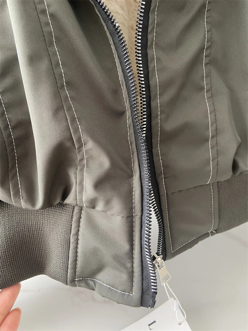 ZAROY Fur Collar Hooded Parkas Y2k Harajuku Thicken Padded Jackets Casual Zipper Gothic Women&Men Winter Coats Streetwear кур Pi-Mart