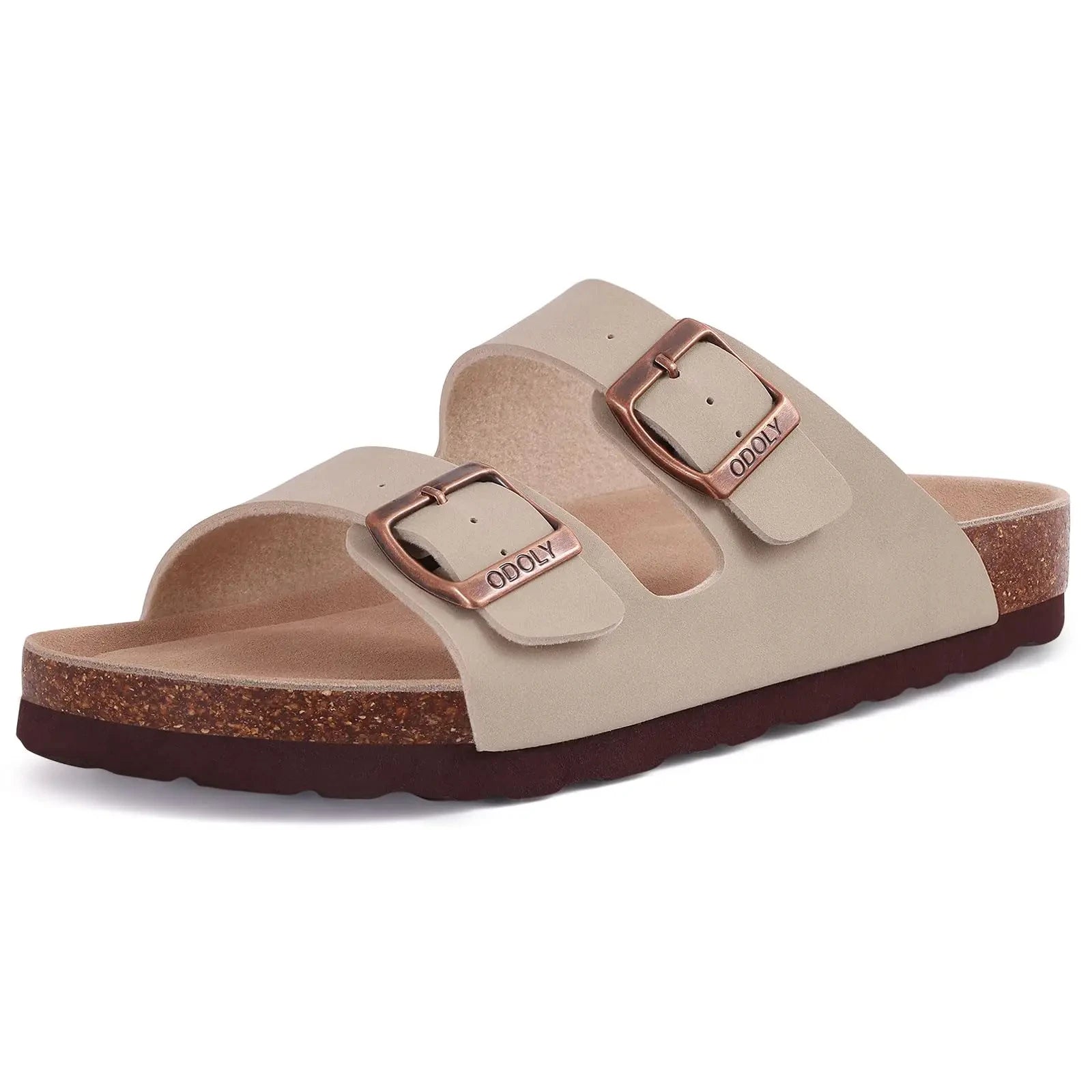 Comwarm Buckle Clogs For Women Men New Genuine Suede Clogs with Arch Support Soft Cork Footbed Mules Fashion Thick Beach Sandals Pi-Mart