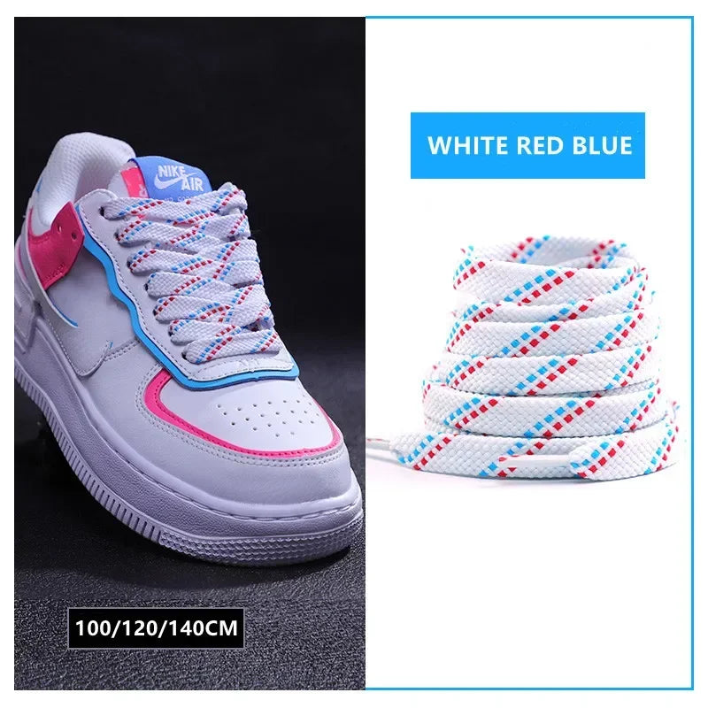 Classic Shoelaces for Sneakers Flat Mixed-colors Shoe laces AF1/AJ Shoelace Elastic Laces Shoes 100/120/140CM Strings 1Pair Pi-Mart